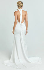 Frankie Maxi Dress - Satin Bias Cut Dress in Ivory
